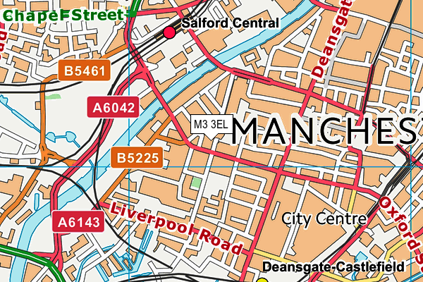 M3 3EL map - OS VectorMap District (Ordnance Survey)