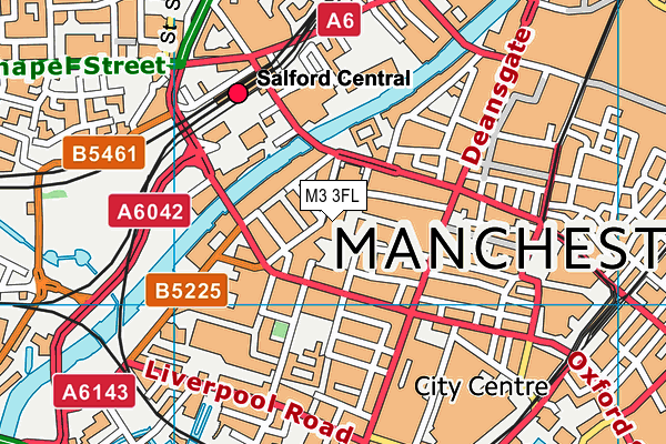 M3 3FL map - OS VectorMap District (Ordnance Survey)