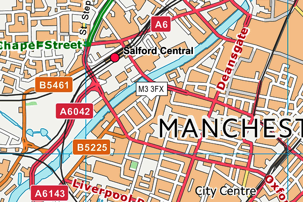 M3 3FX map - OS VectorMap District (Ordnance Survey)