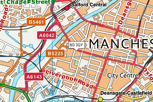 M3 3GY map - OS VectorMap District (Ordnance Survey)