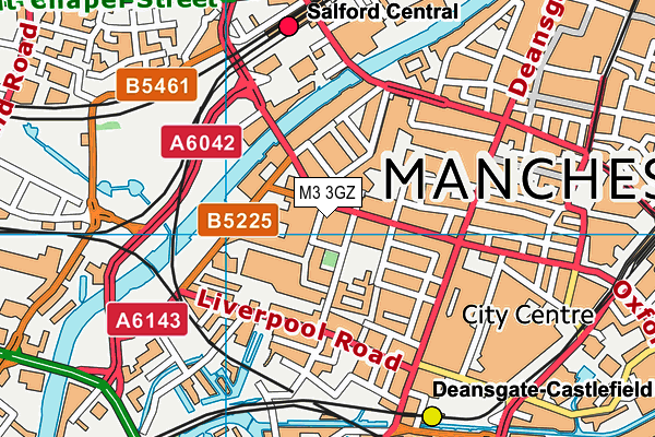 M3 3GZ map - OS VectorMap District (Ordnance Survey)