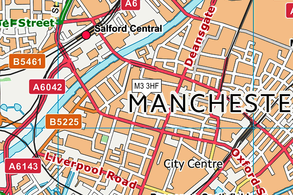 Puregym (Manchester Spinningfields) map (M3 3HF) - OS VectorMap District (Ordnance Survey)
