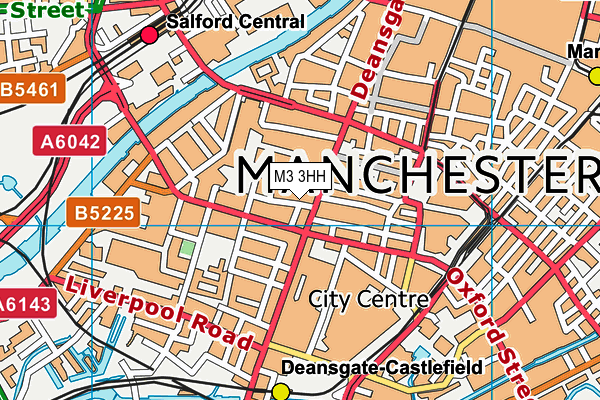 M3 3HH map - OS VectorMap District (Ordnance Survey)