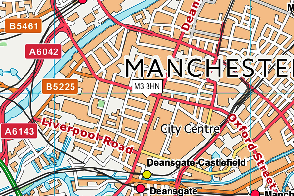 M3 3HN map - OS VectorMap District (Ordnance Survey)