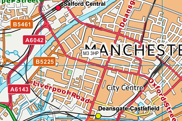 M3 3HP map - OS VectorMap District (Ordnance Survey)