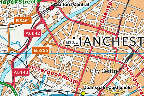 M3 3JE map - OS VectorMap District (Ordnance Survey)