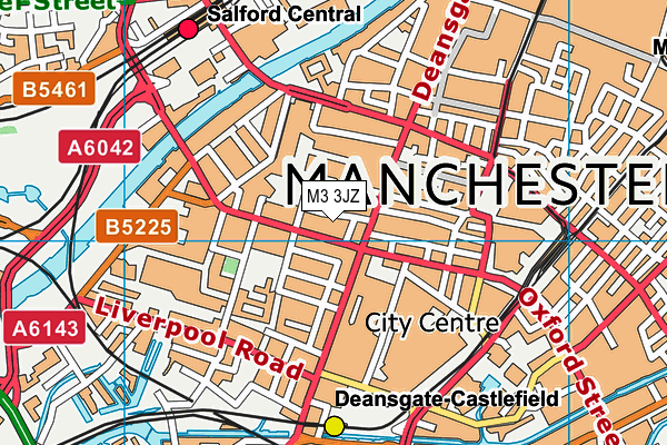 M3 3JZ map - OS VectorMap District (Ordnance Survey)
