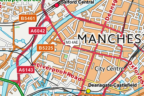 M3 4AE map - OS VectorMap District (Ordnance Survey)