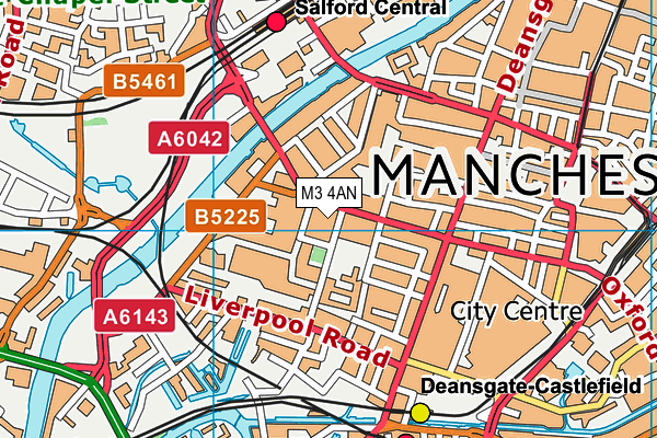 M3 4AN map - OS VectorMap District (Ordnance Survey)