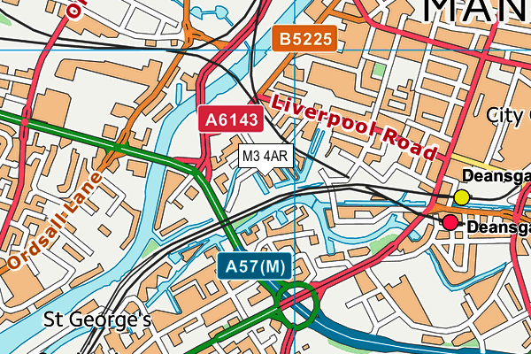 M3 4AR map - OS VectorMap District (Ordnance Survey)