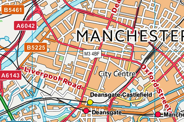 M3 4BF map - OS VectorMap District (Ordnance Survey)