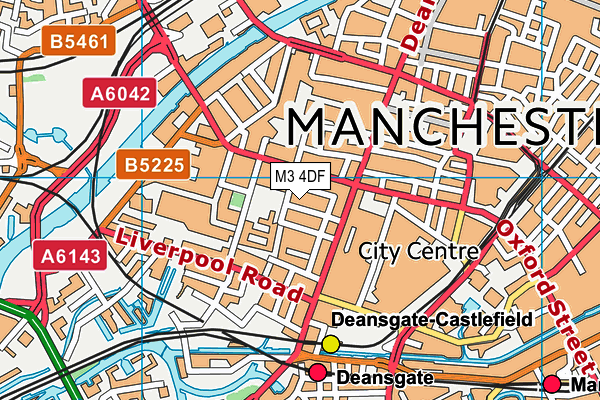 M3 4DF map - OS VectorMap District (Ordnance Survey)