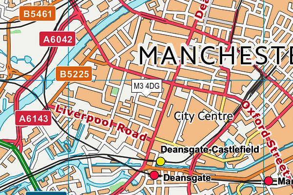 M3 4DG map - OS VectorMap District (Ordnance Survey)