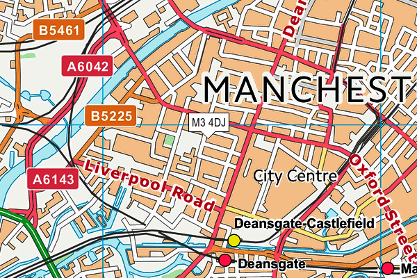 M3 4DJ map - OS VectorMap District (Ordnance Survey)