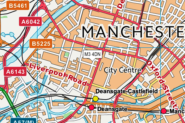 M3 4DN map - OS VectorMap District (Ordnance Survey)