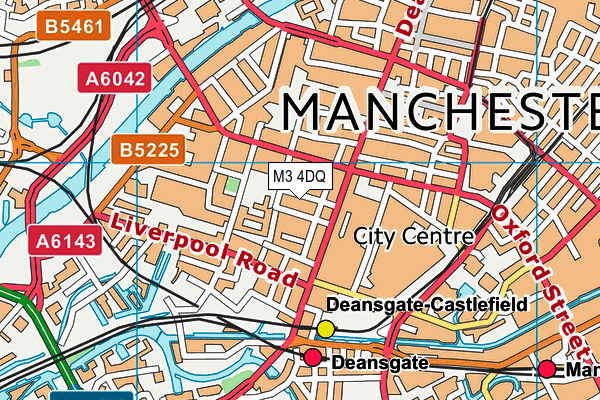 M3 4DQ map - OS VectorMap District (Ordnance Survey)