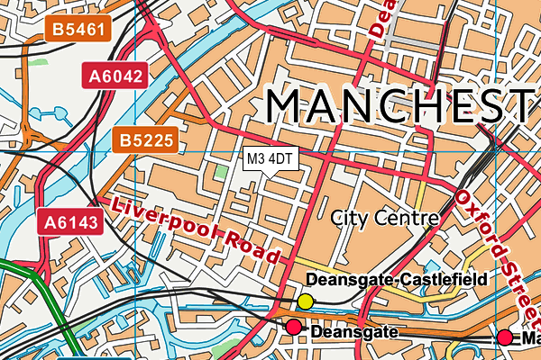 M3 4DT map - OS VectorMap District (Ordnance Survey)