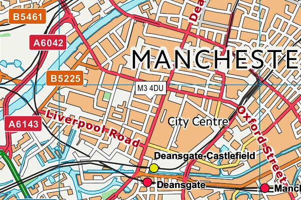 M3 4DU map - OS VectorMap District (Ordnance Survey)