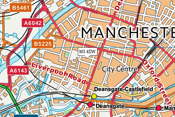 M3 4DW map - OS VectorMap District (Ordnance Survey)