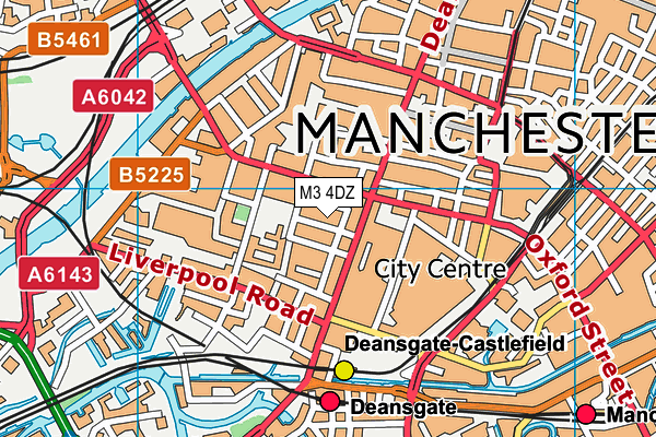 M3 4DZ map - OS VectorMap District (Ordnance Survey)