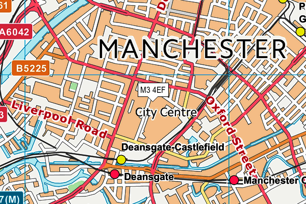 M3 4EF map - OS VectorMap District (Ordnance Survey)