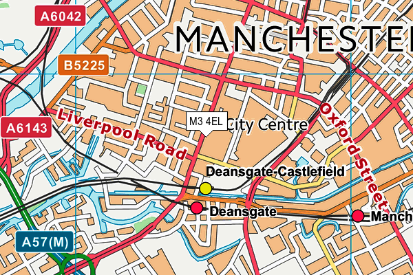 M3 4EL map - OS VectorMap District (Ordnance Survey)