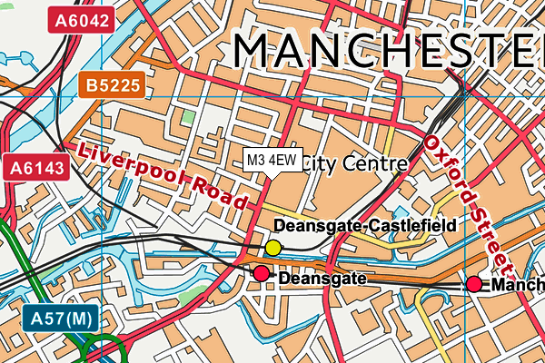 M3 4EW map - OS VectorMap District (Ordnance Survey)