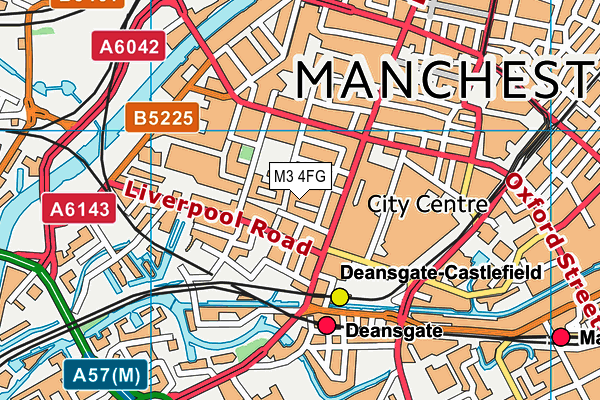 M3 4FG map - OS VectorMap District (Ordnance Survey)