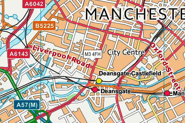 M3 4FH map - OS VectorMap District (Ordnance Survey)