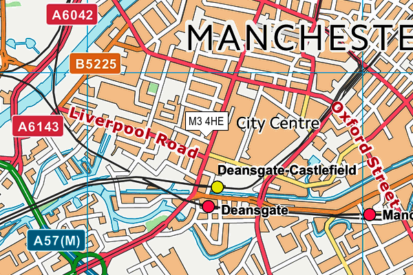 M3 4HE map - OS VectorMap District (Ordnance Survey)