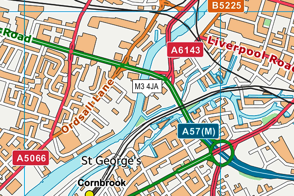 M3 4JA map - OS VectorMap District (Ordnance Survey)