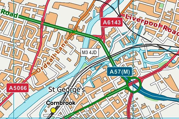 M3 4JD map - OS VectorMap District (Ordnance Survey)