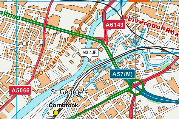 M3 4JE map - OS VectorMap District (Ordnance Survey)