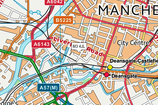 M3 4JL map - OS VectorMap District (Ordnance Survey)