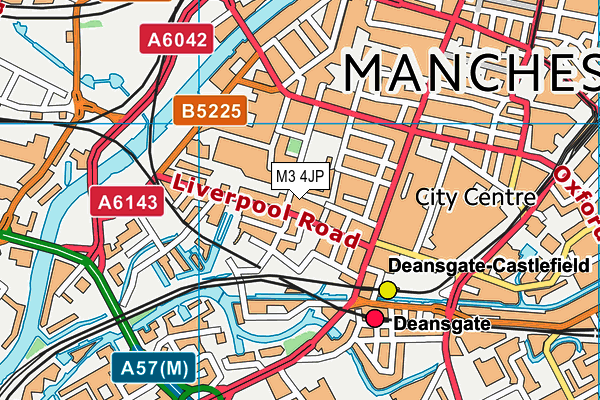 M3 4JP map - OS VectorMap District (Ordnance Survey)