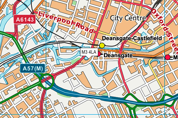 M3 4LA map - OS VectorMap District (Ordnance Survey)