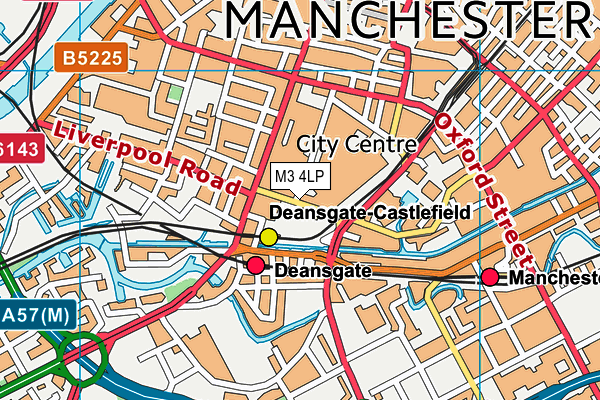 M3 4LP map - OS VectorMap District (Ordnance Survey)