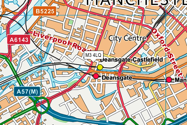 Livingwell Health Club (Manchester Deansgate) map (M3 4LQ) - OS VectorMap District (Ordnance Survey)