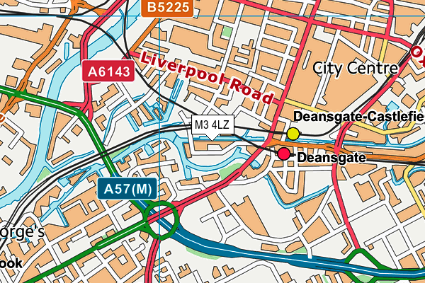 M3 4LZ map - OS VectorMap District (Ordnance Survey)