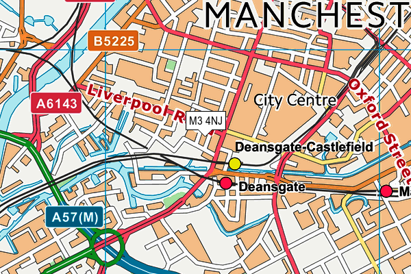 M3 4NJ map - OS VectorMap District (Ordnance Survey)