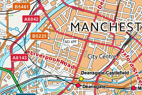 M3 4PF map - OS VectorMap District (Ordnance Survey)