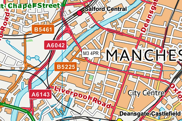 M3 4PR map - OS VectorMap District (Ordnance Survey)