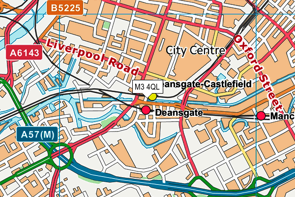 M3 4QL map - OS VectorMap District (Ordnance Survey)