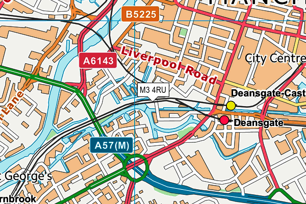 M3 4RU map - OS VectorMap District (Ordnance Survey)