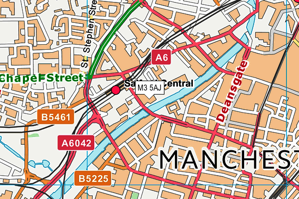 M3 5AJ map - OS VectorMap District (Ordnance Survey)