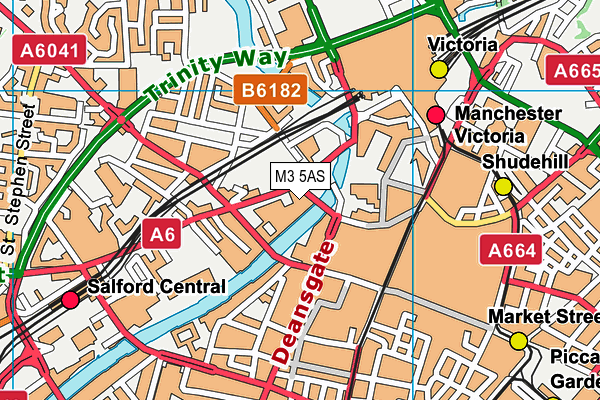 M3 5AS map - OS VectorMap District (Ordnance Survey)