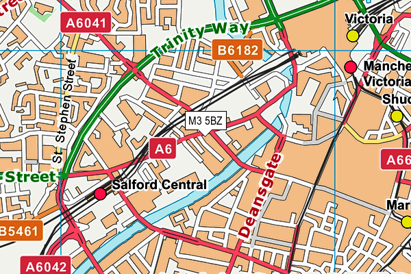 M3 5BZ map - OS VectorMap District (Ordnance Survey)