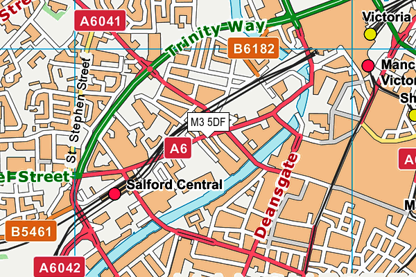 M3 5DF map - OS VectorMap District (Ordnance Survey)