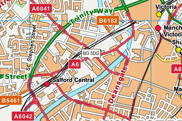 M3 5DG map - OS VectorMap District (Ordnance Survey)