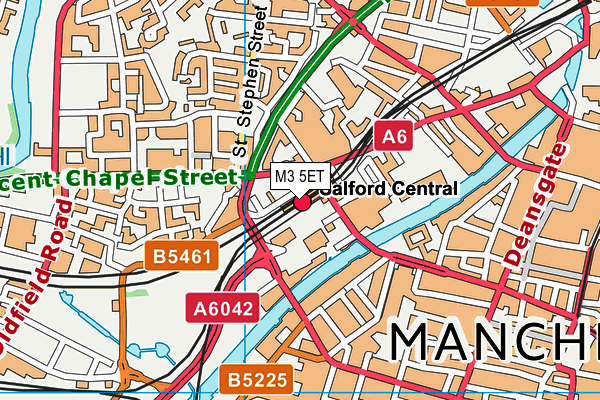 M3 5ET map - OS VectorMap District (Ordnance Survey)